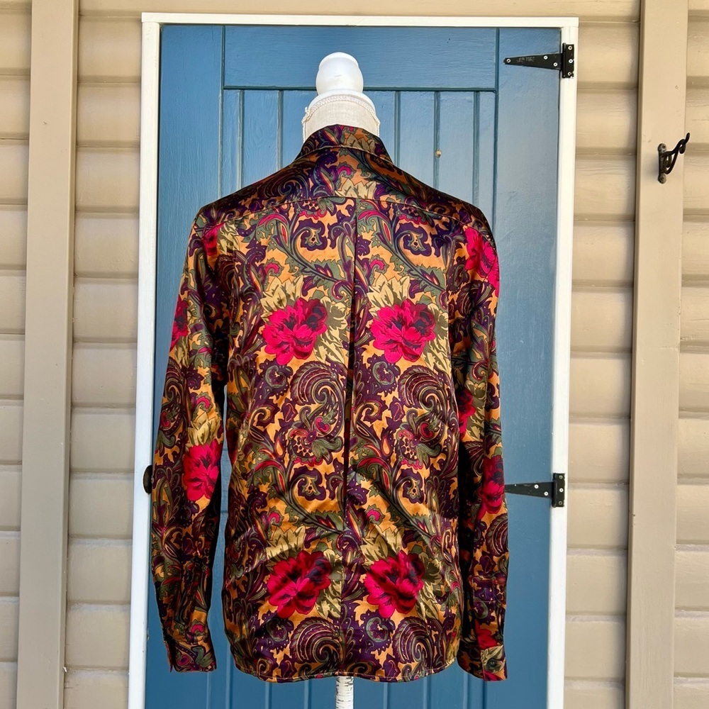 Vintage Christian Dior Chemises Vintage Rayon Button Down Blouse Women’s Size 6 - Picture 3 of 8